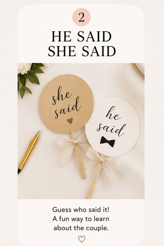 Wedding guest game idea 2