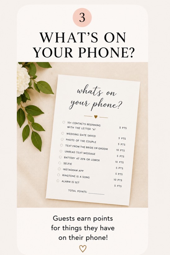 Wedding guest game idea 3