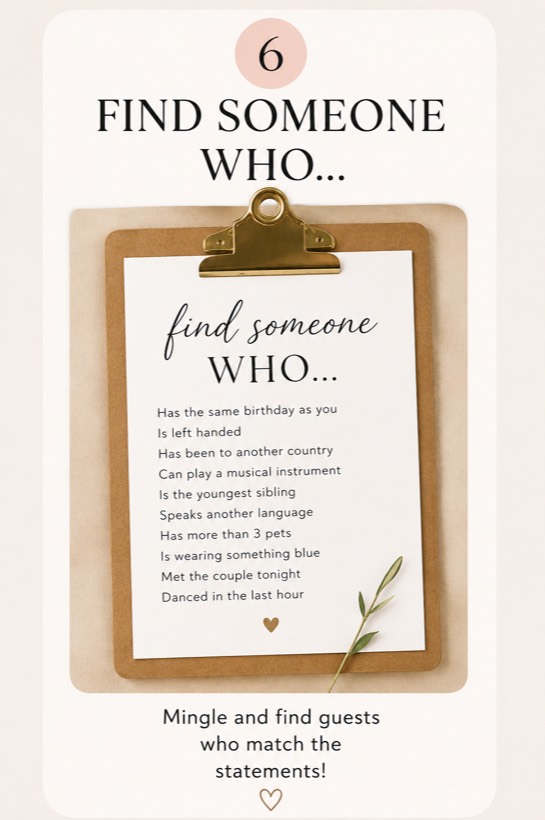 Wedding guest game idea 6